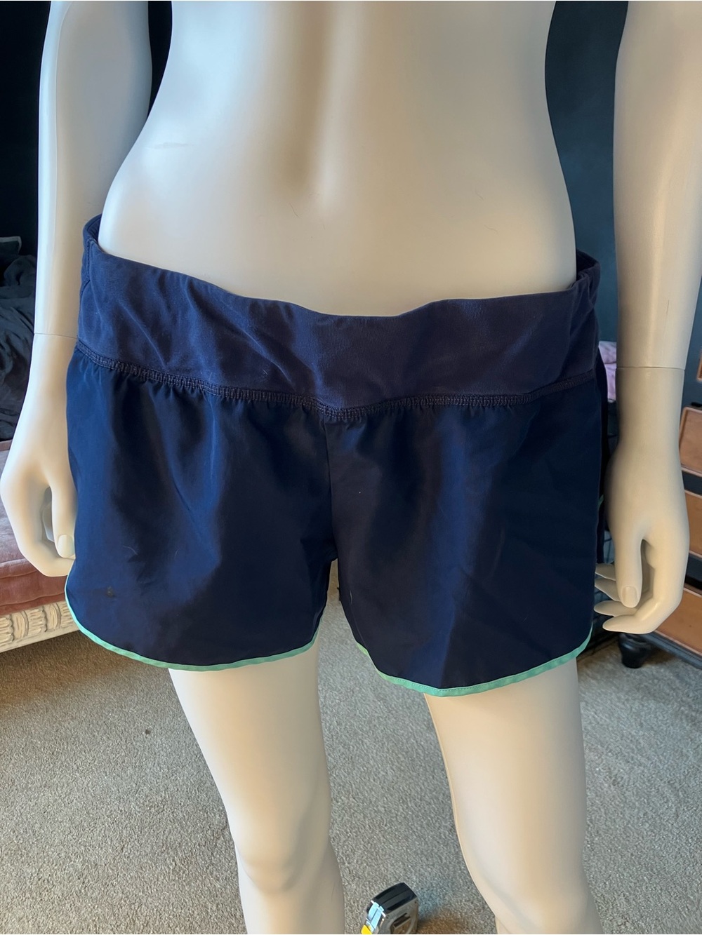 PINK Victoria's Secret Navy Athletic Shorts with Mint Trim